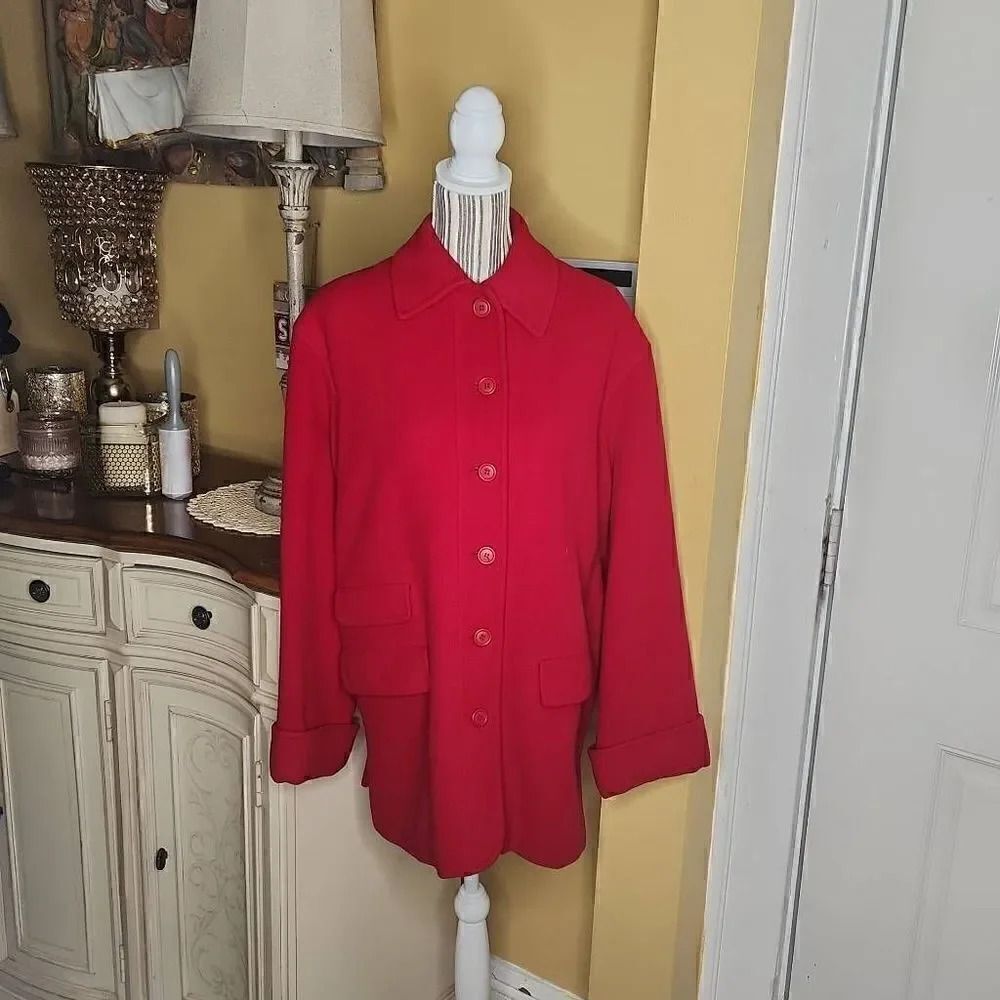 Steve by Searle red wool coat women's size 10
